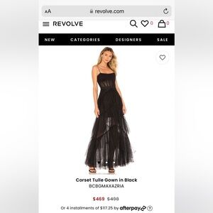 BCBGMAXAZRIA Corset Tulle Gown in Black